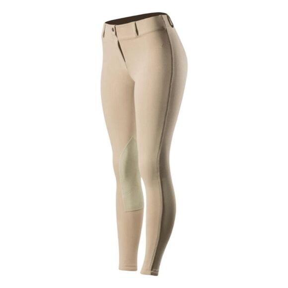 Horze Equinavia Ella Breeches Riding Pants Tan Pull-On Knee Patch Comfortable Wa - Picture 2 of 10